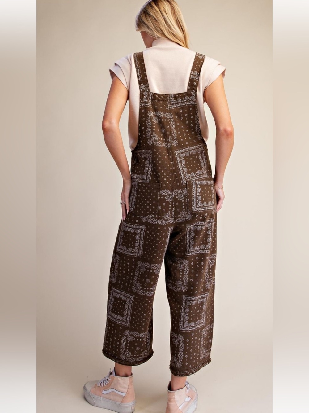 277 1X - 3X EASEL BANDANA PRINT WASHED TWILL OVERALL - Picture 2 of 3